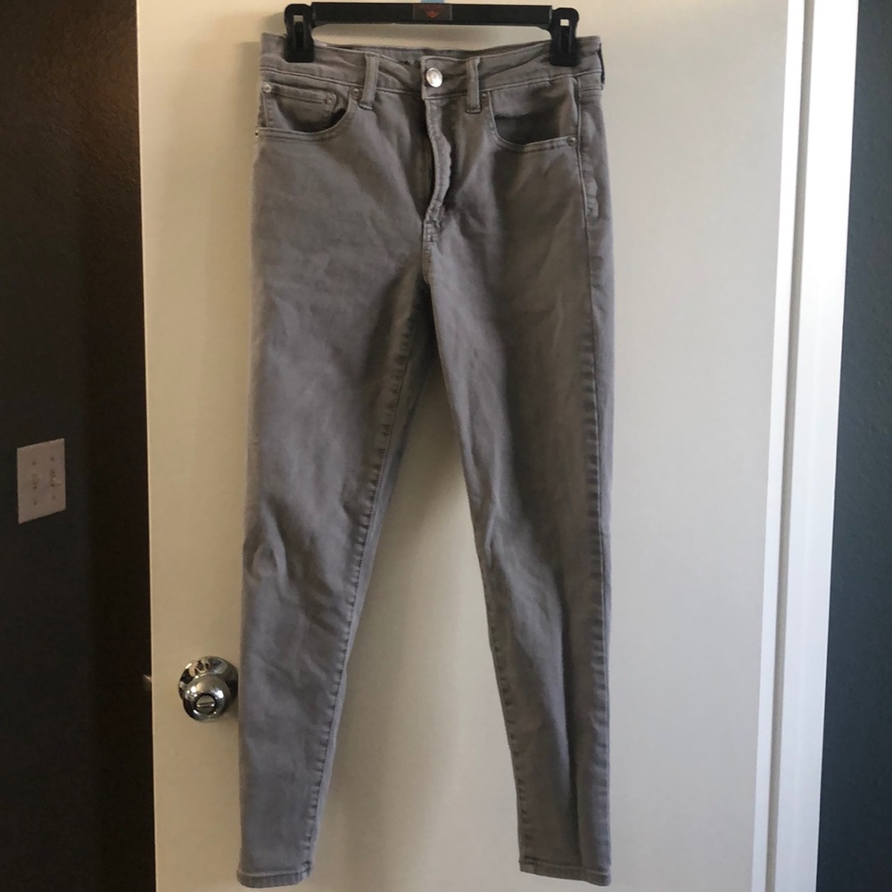 Gray American eagle high-rise jeggings